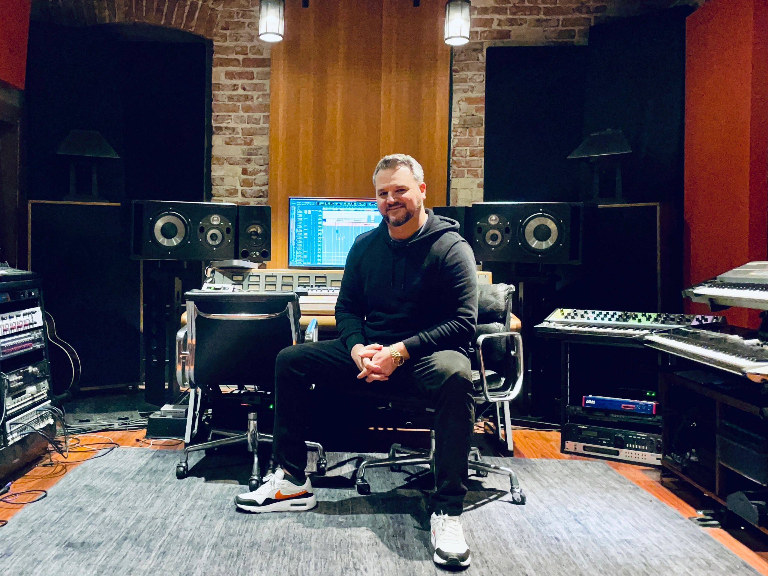JD Walker in recording studio